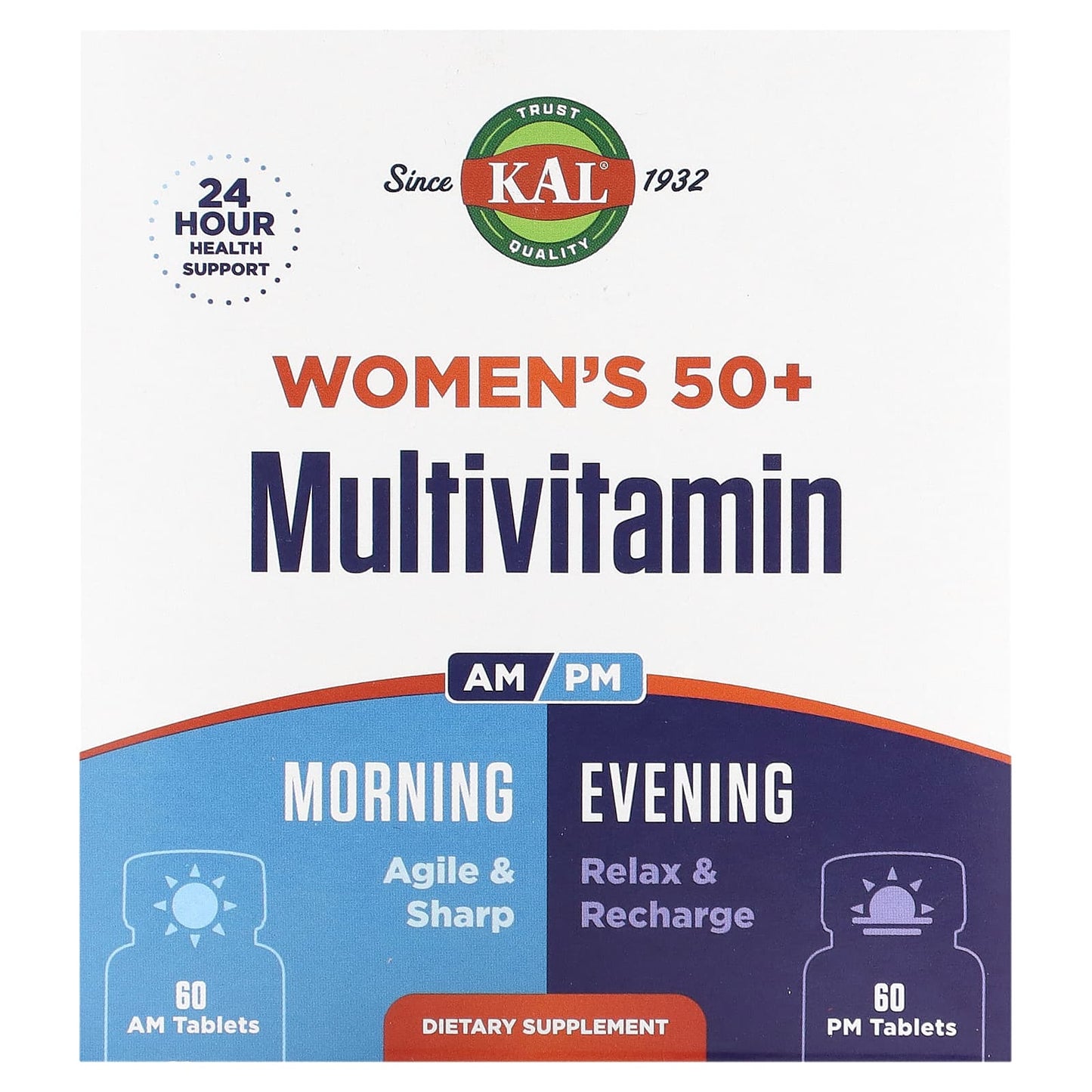 KAL-Women's 50+ Multivitamin-Morning & Evening-2 Pack-60 Tablets Each