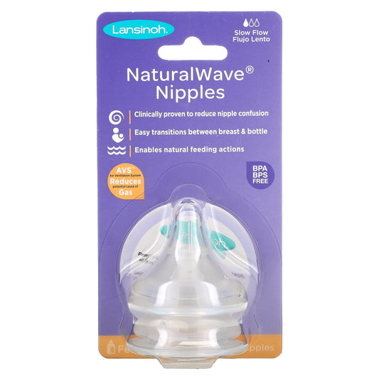 Lansinoh-mOmma-NaturalWave Nipples-Slow Flow-2 Nipples