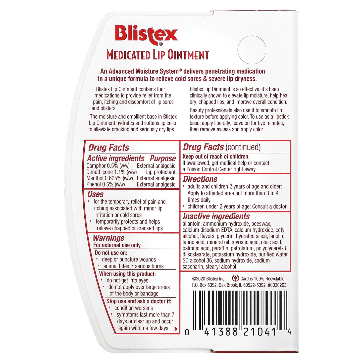 Blistex, Medicated Lip Ointment, 0.35 oz (10 g)