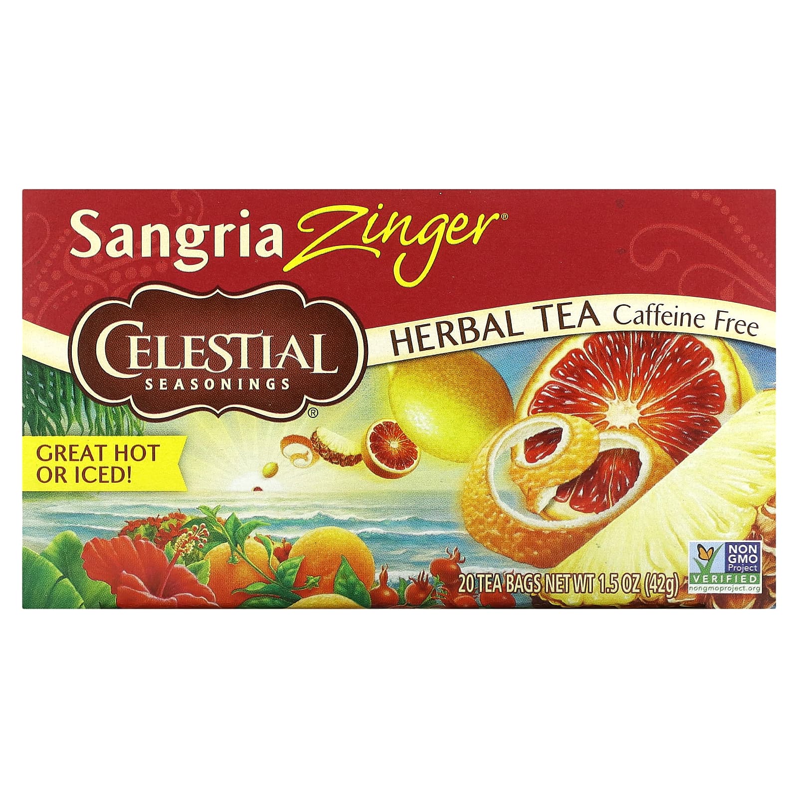 Celestial Seasonings-Herbal Tea-Sangria Zinger-Caffeine Free-20 Tea Bags 1.5 oz (42 g)