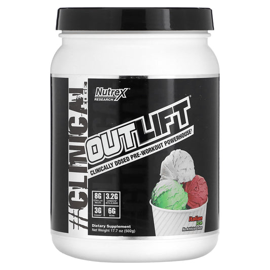 Nutrex Research-Outlift-Clinically Dosed Pre-Workout Powerhouse-Italian Ice-17.7 oz (502 g)