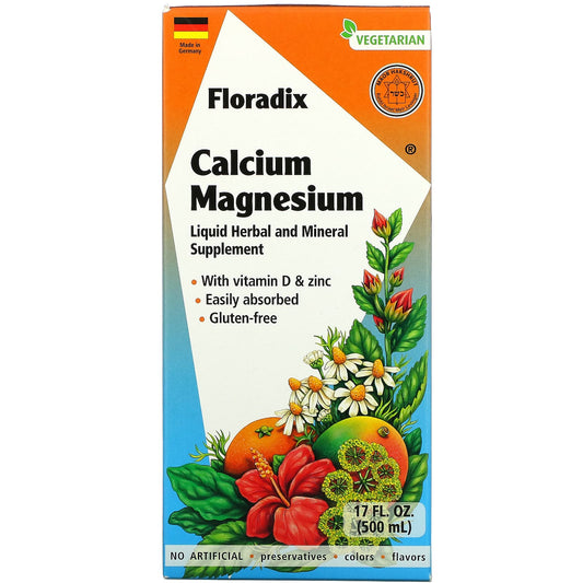 Gaia Herbs-Floradix-Calcium Magnesium with Vitamin D & Zinc-17 fl oz (500 ml)