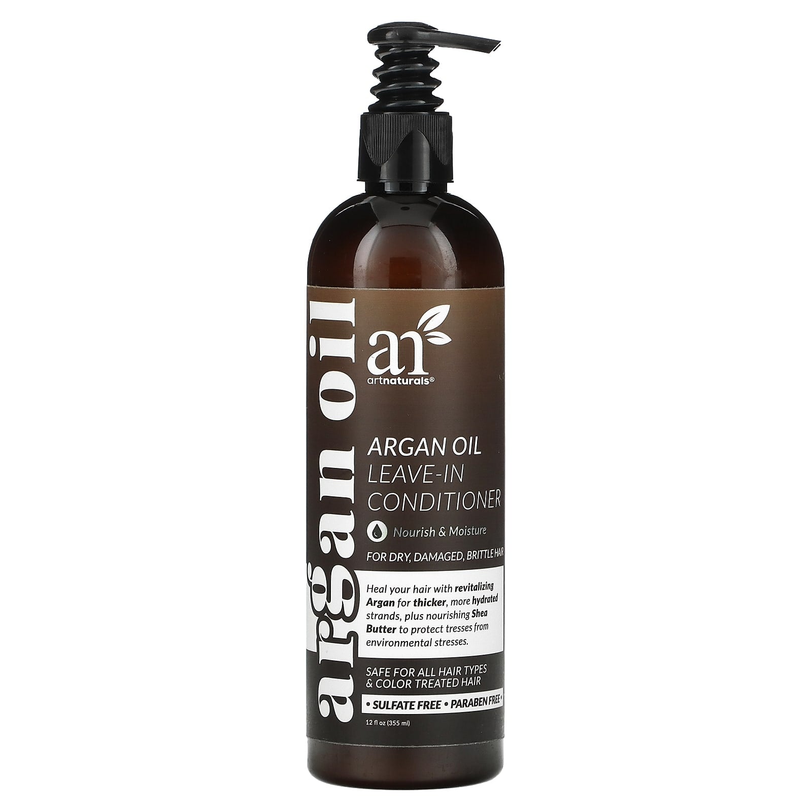 artnaturals-Argan Oil Leave-In Conditioner-For Dry-Damaged-Brittle Hair-12 fl oz (355 ml)