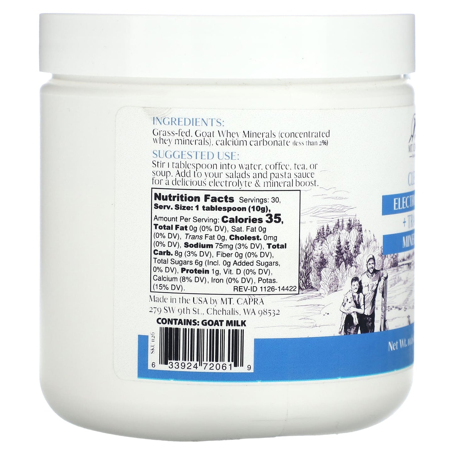 Mt. Capra, Clean Electrolytes + Trace Minerals, 10.6 oz (300 g)