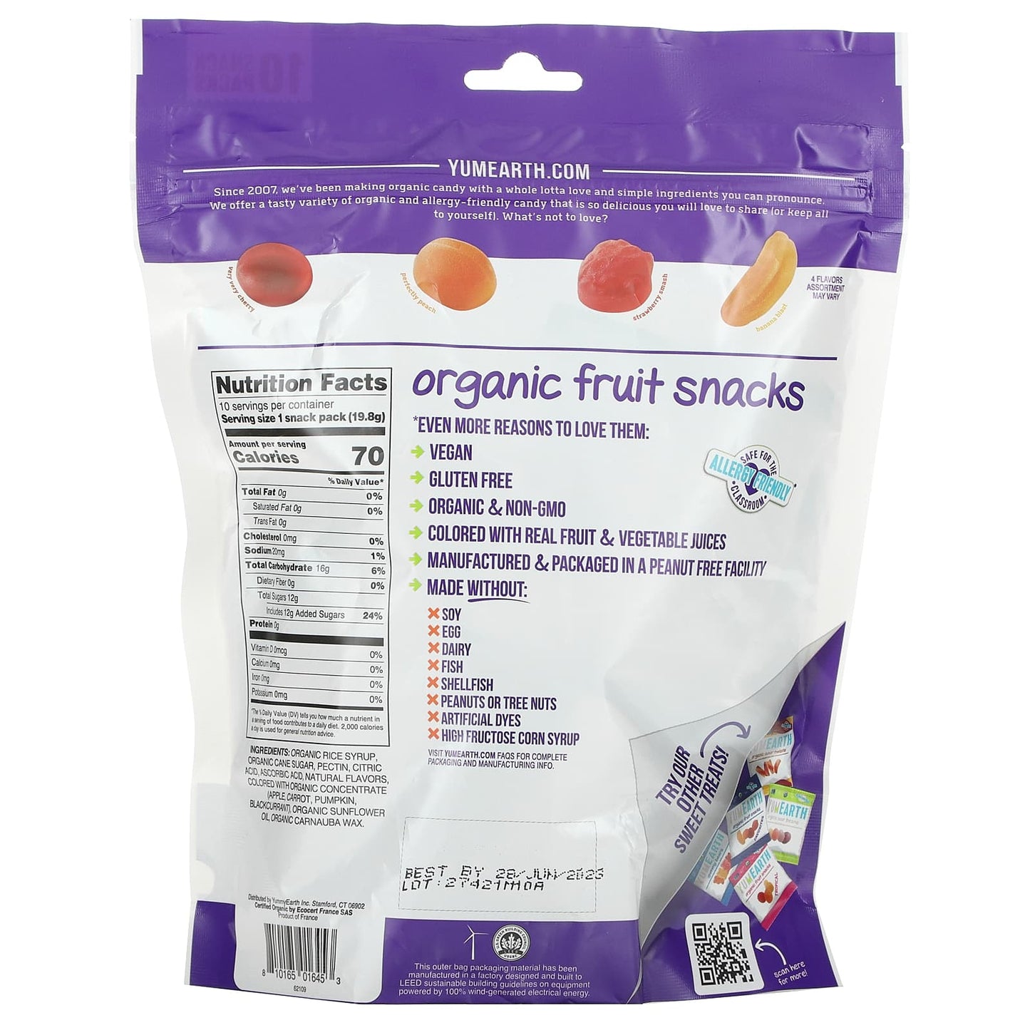 YumEarth, Organic Fruit Snacks, Favorites, 10 Packs, 0.7 oz (19.8 g) Each