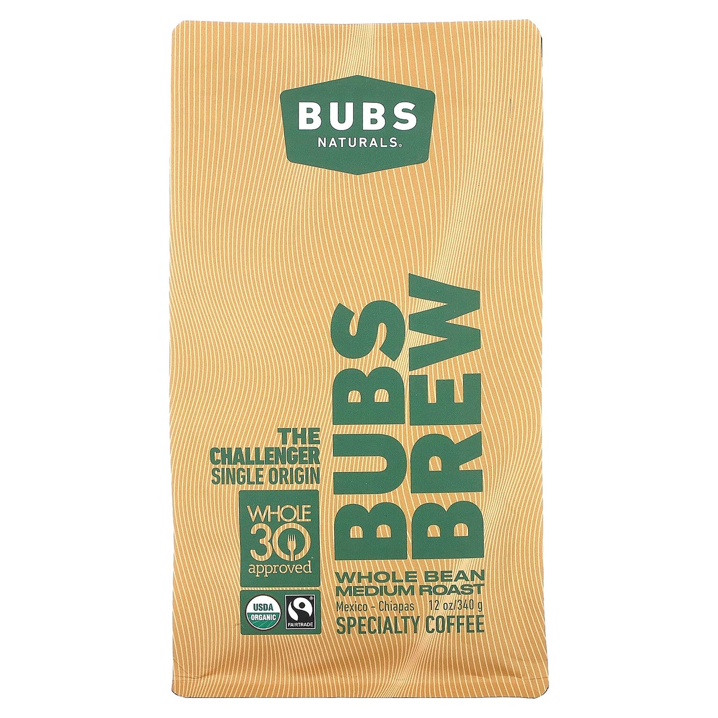 BUBS Naturals-Bubs Brew-The Challenger Single Origin-Whole Bean-Medium Roast-12 oz (340 g)