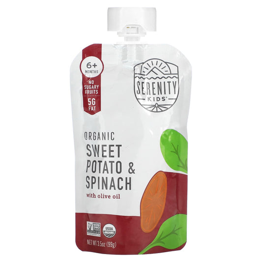 Serenity Kids-Organic Sweet Potato & Spinach with Olive Oil-6+ Months-3.5 oz (99 g)