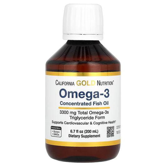 California Gold Nutrition-Norwegian Extra Strength Omega 3 Fish Oil-Natural Lemon Flavor-6.7 fl oz (200 ml)