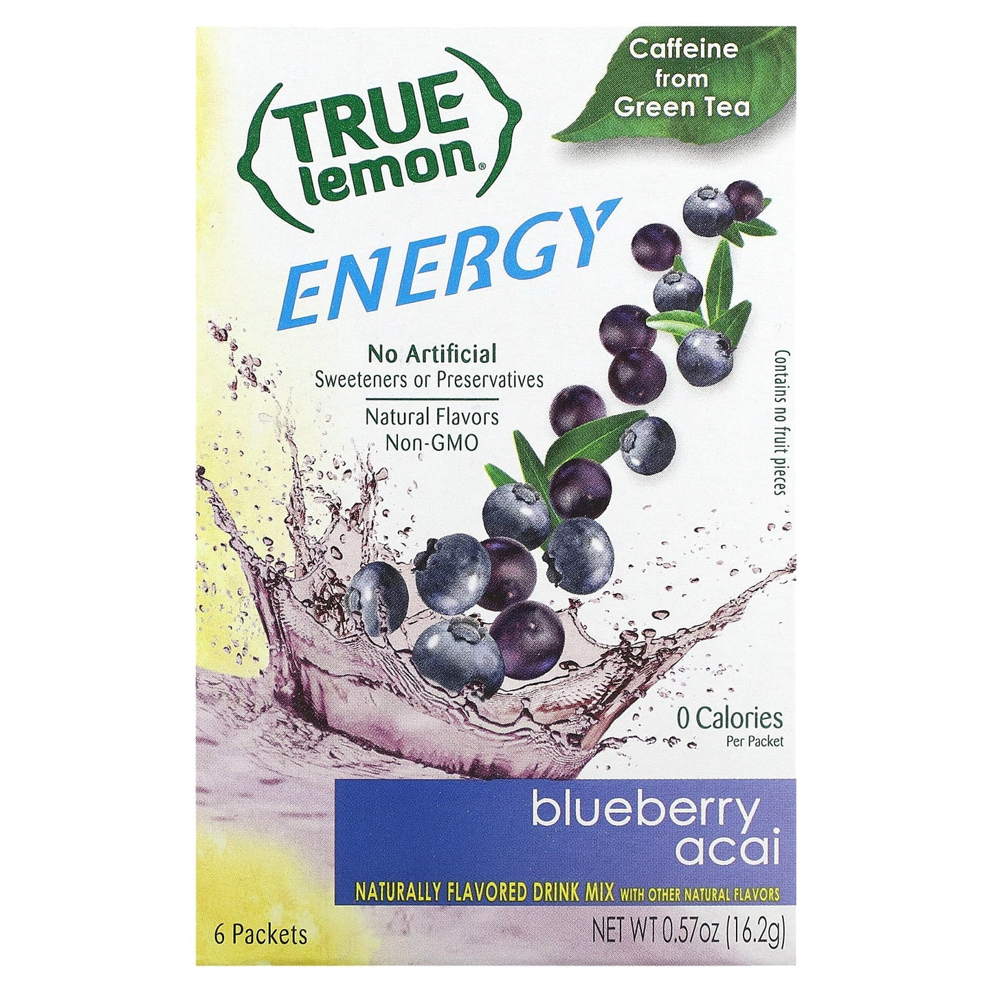 True Citrus-True Lemon-Energy-Blueberry Acai-6 Packets-0.095 oz (2.7 g) Each