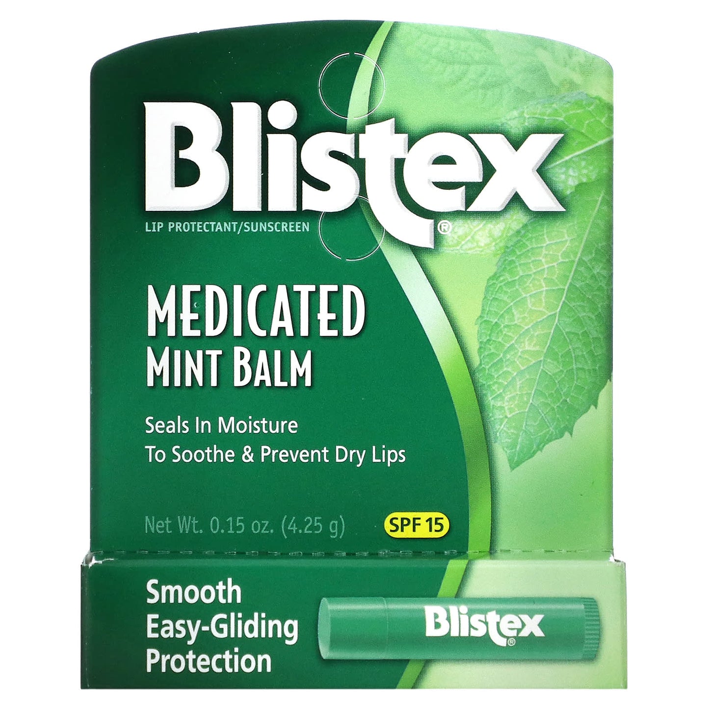 Blistex, Medicated Lip Protectant/Sunscreen, SPF 15, Mint, 0.15 oz (4.25 g)