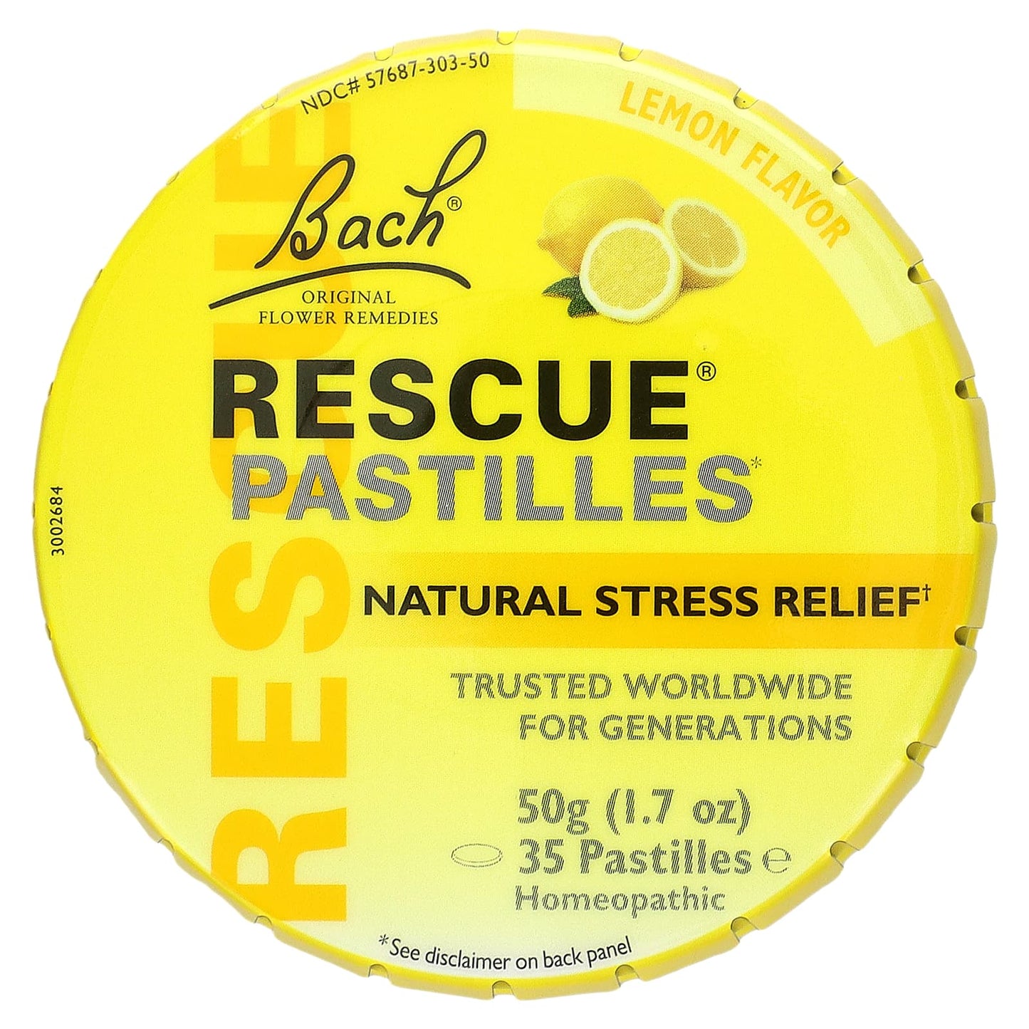 Bach-Original Flower Remedies-Rescue Pastilles-Natural Stress Relief-Lemon-35 Pastilles-1.7 oz (50 g)