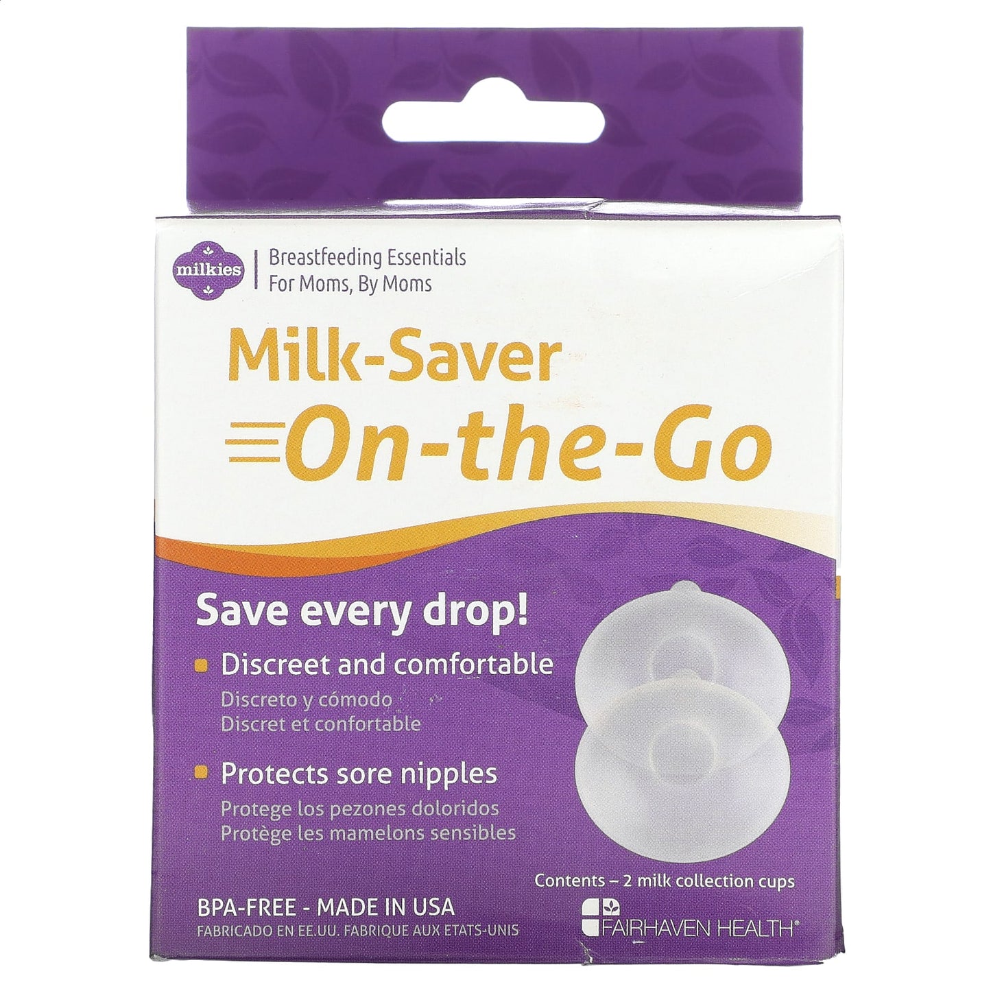 Fairhaven Health-Milkies-Milk-Saver-On-The-Go-2 Milk Collection Cups