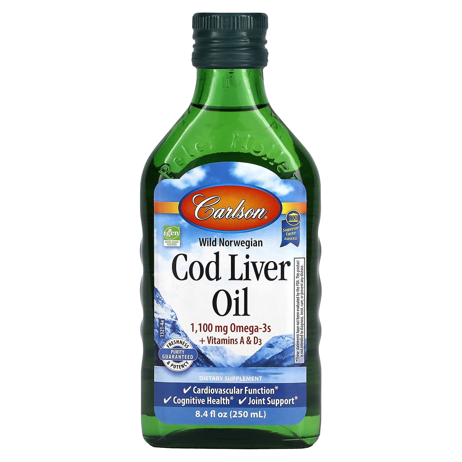 Carlson-Wild Norwegian Cod Liver Oil-8.4 fl oz (250 ml)