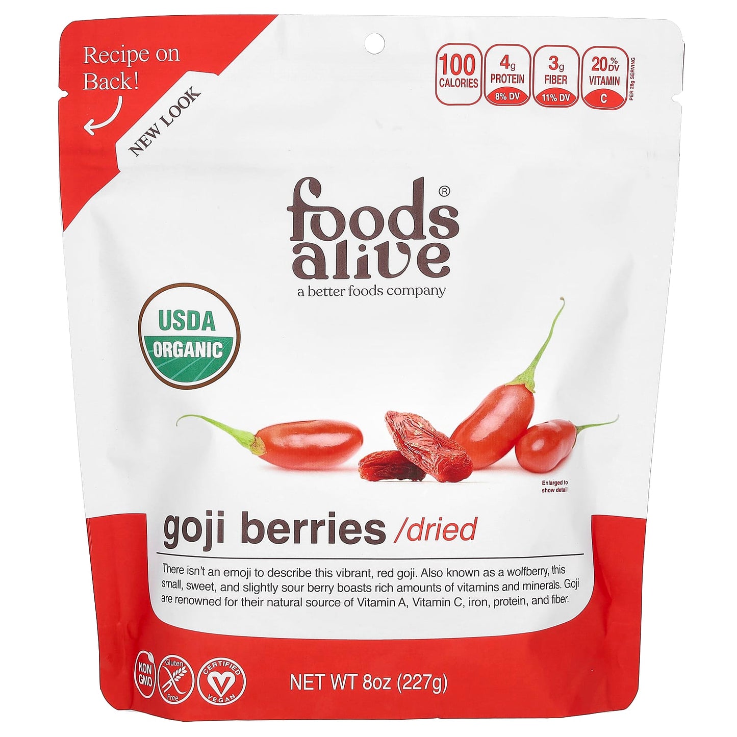 Foods Alive-Goji Berries-Dried-8 oz (227 g)