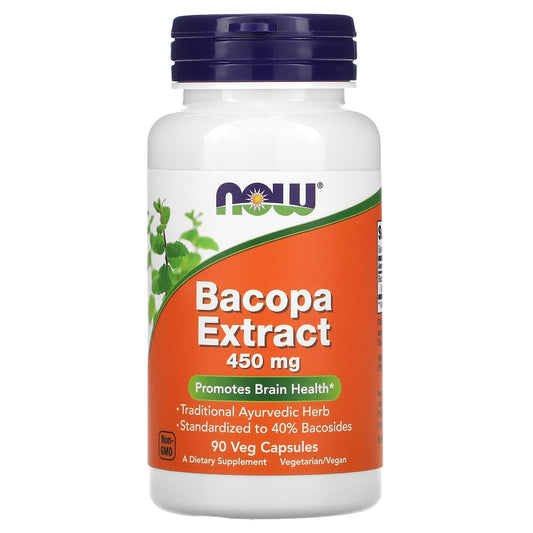 NOW Foods-Bacopa Extract-450 mg-90 Veg Capsules