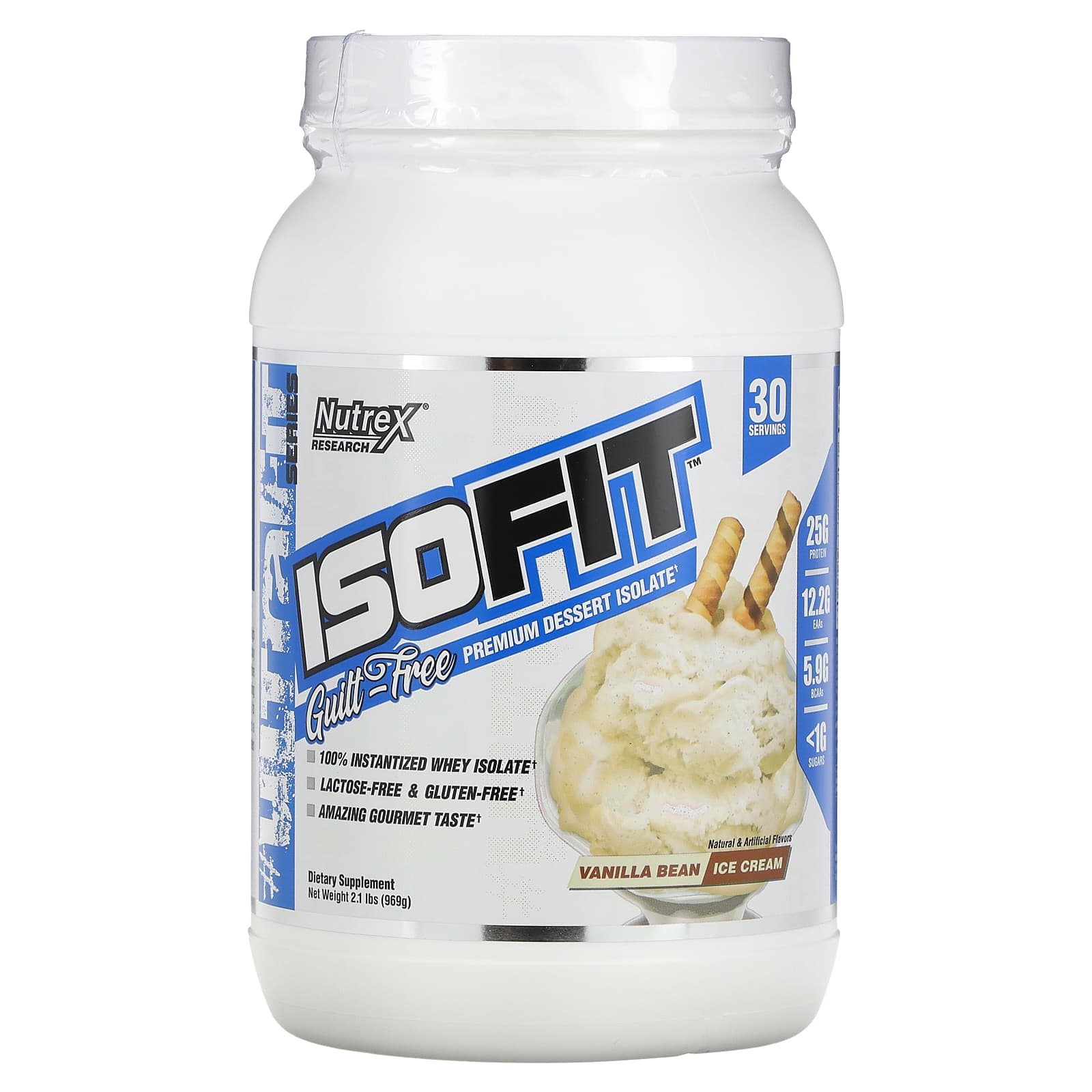 Nutrex Research-IsoFit-Vanilla Bean Ice Cream-2.1 lbs (969 g)