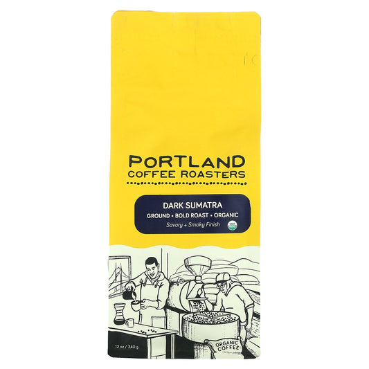 Portland Coffee Roasters-Organic Coffee-Ground-Bold Roast-Dark Sumatra-12 oz (340 g)