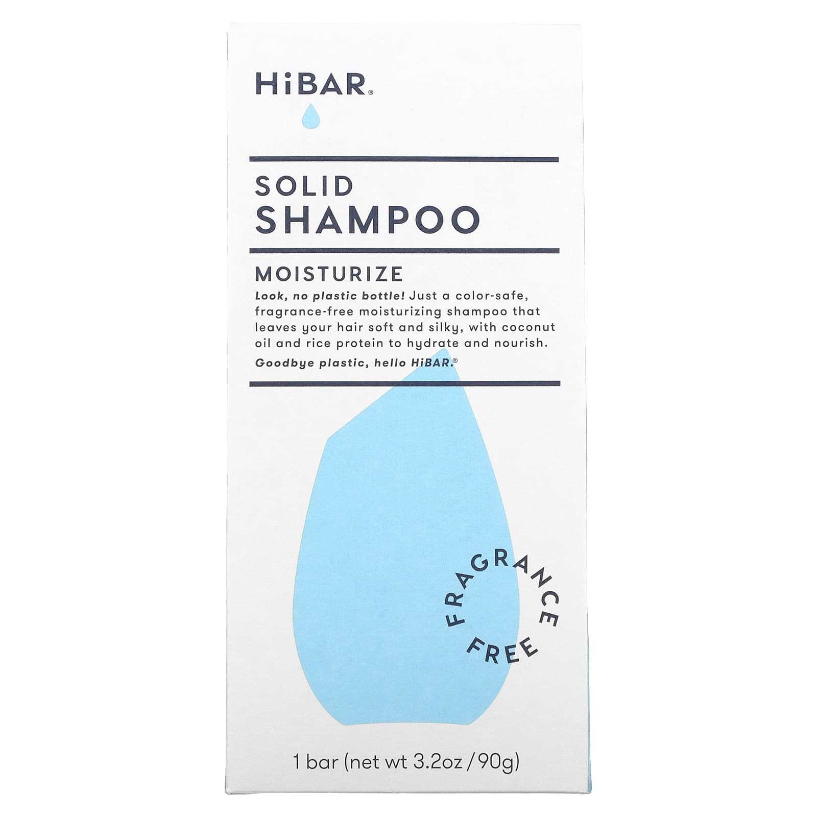 HiBAR-Solid Shampoo-Fragrance Free-1 Bar-3.2 oz (90 g)