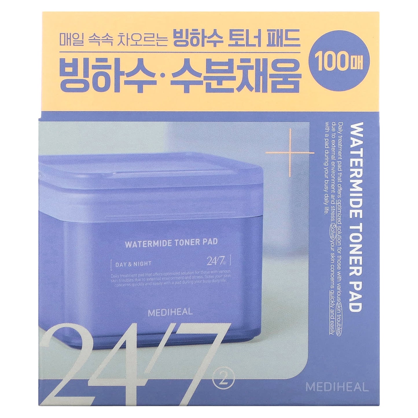 MEDIHEAL, Watermide Toner Pad, 100 Pads, 5.74 fl oz (170 ml)