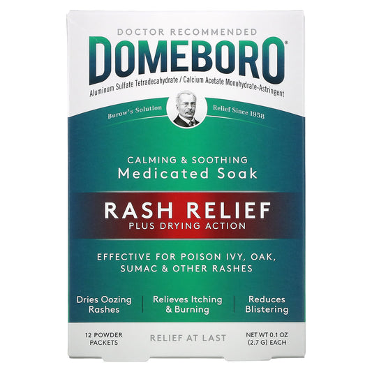 Domeboro-Medicated Soak-Rash Relief-12 Powder Packets-0.1 oz (2.7 g) Each