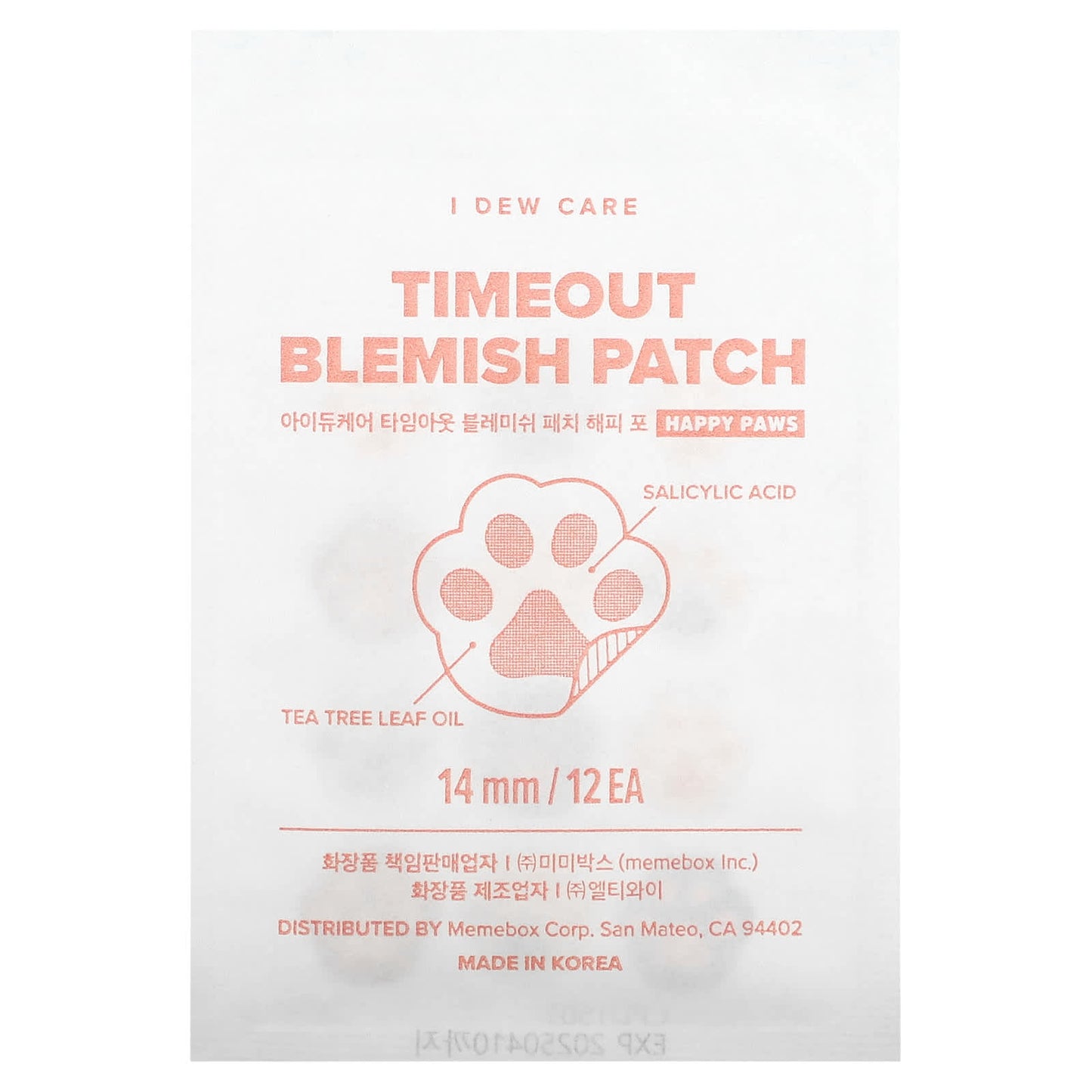 I Dew Care, Timeout Blemish Patch, Happy Paws, 36 Patches