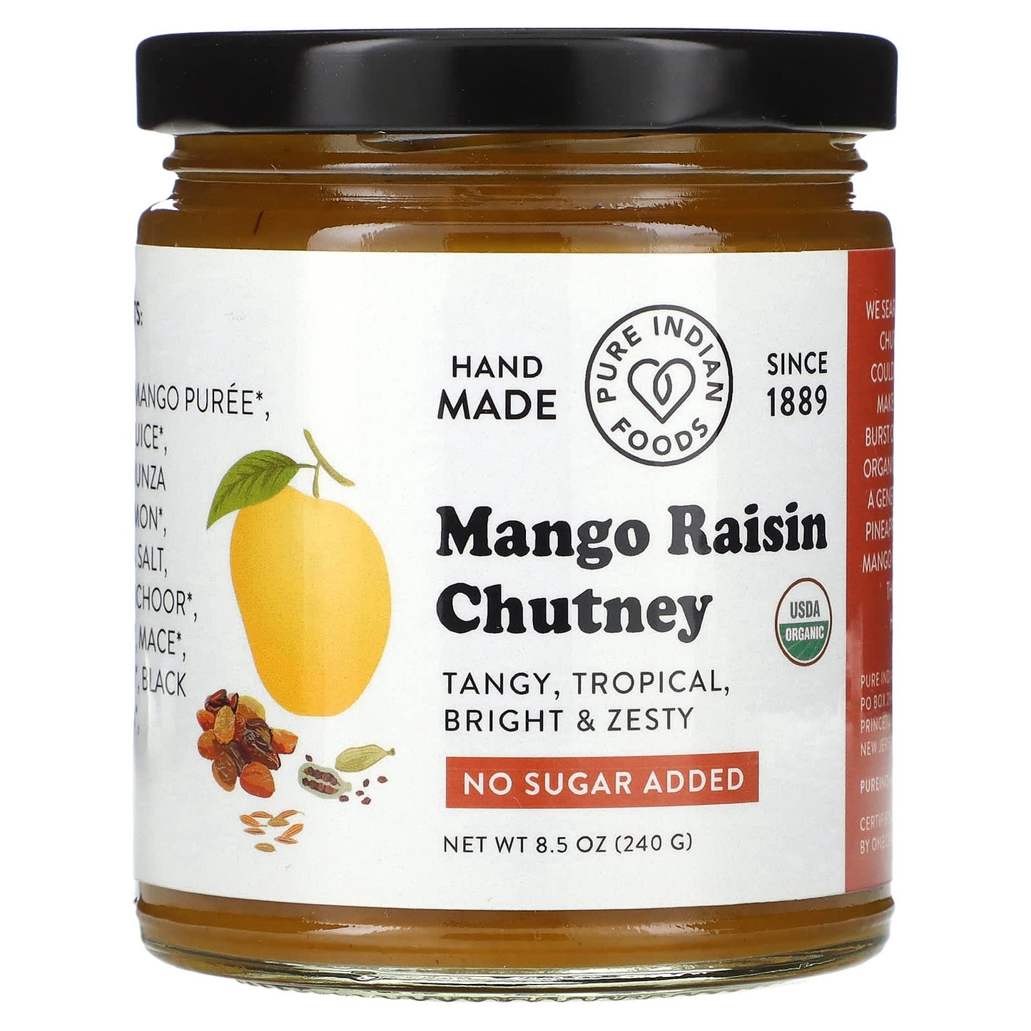 Pure Indian Foods-Mango Raisin Chutney-8.5 oz (240 g)