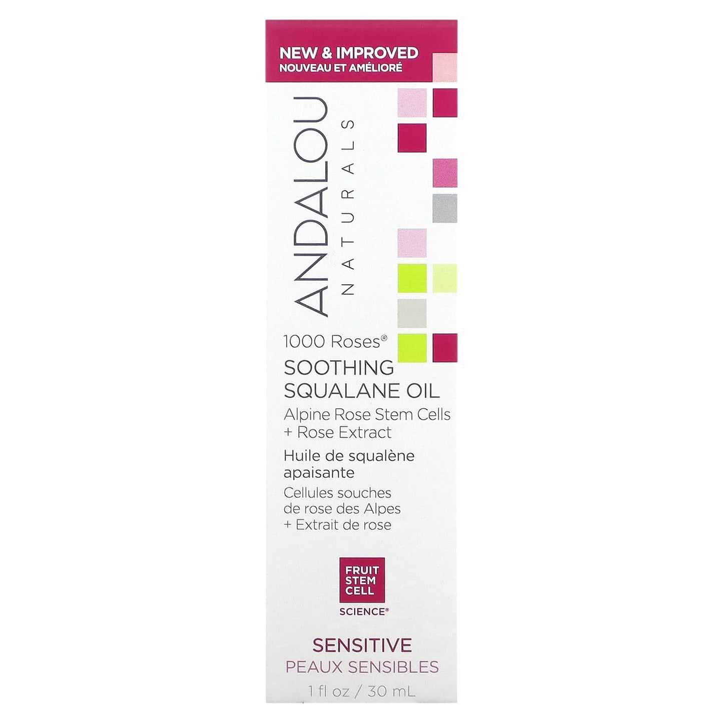 Andalou Naturals, Soothing Squalane Oil, 1,000 Roses, 1 fl oz (30 ml)