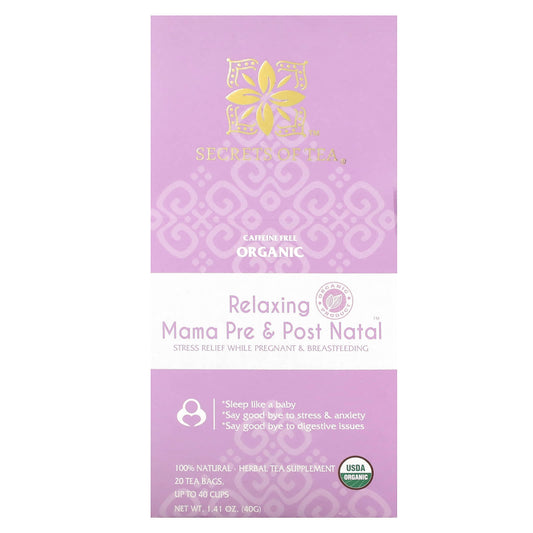 Secrets of Tea-Organic Relaxing Mama Pre & Post Natal-Caffeine Free-20 Tea Bags-1.41 oz (40 g)