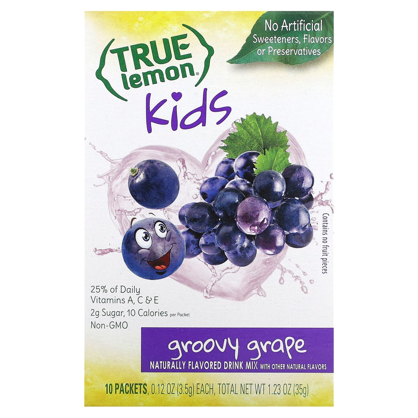 True Citrus-True Lemon-Kids Drink Mix-Groovy Grape-10 Packets-0.12 oz (3.5 g) Each