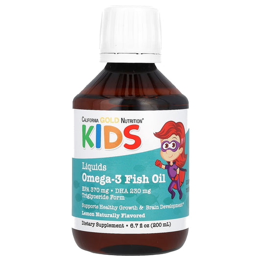 California Gold Nutrition-Norwegian Kids Omega-3 Fish Oil-Natural Lemon Flavor-6.7 fl oz. (200 ml)