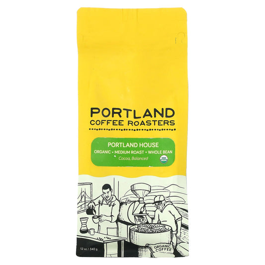 Portland Coffee Roasters-Organic Coffee-Whole Bean-Medium Roast-Portland House-12 oz (340 g)