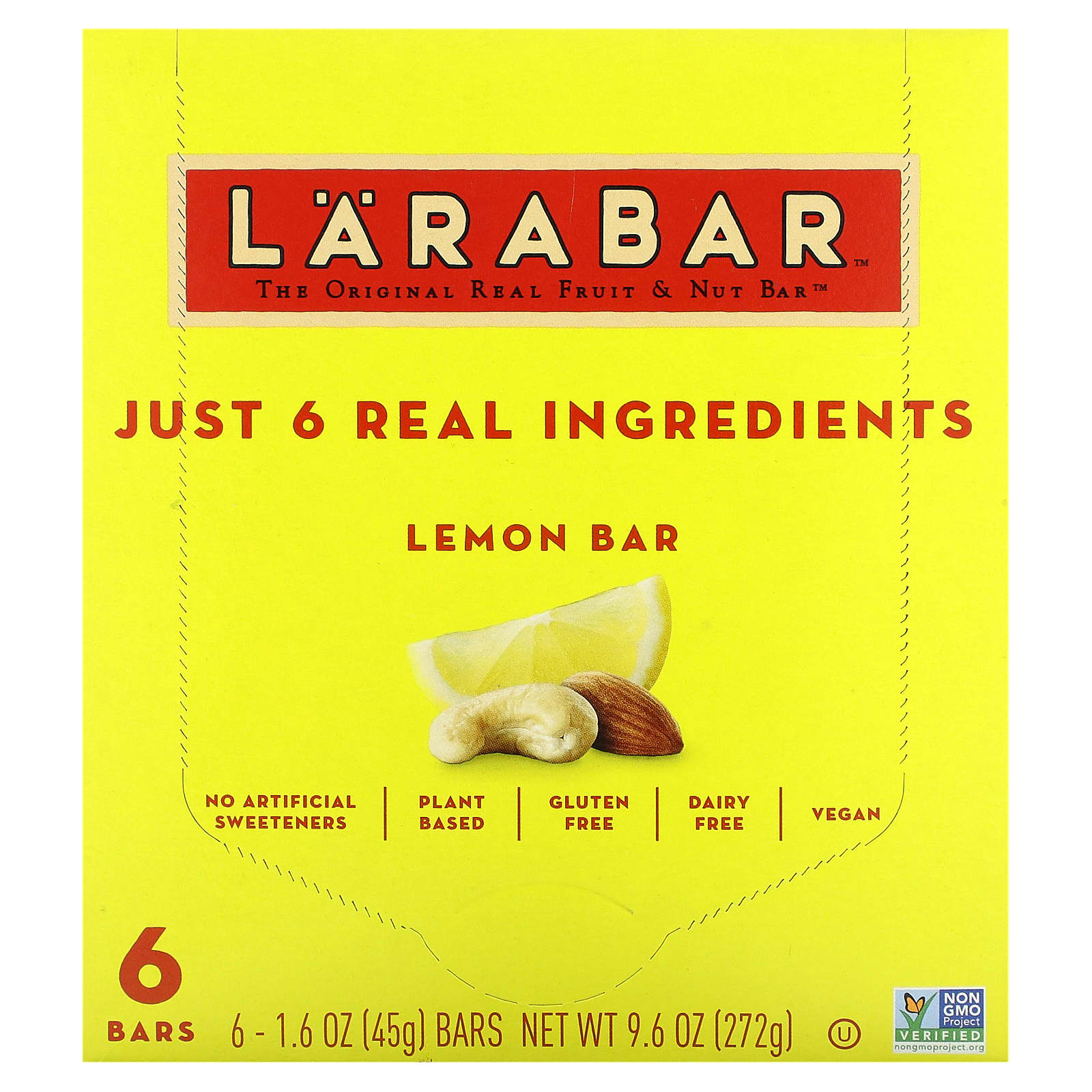 Larabar-The Original Real Fruit & Nut Bar-Lemon-6 Bars-1.6 oz (45 g) Each