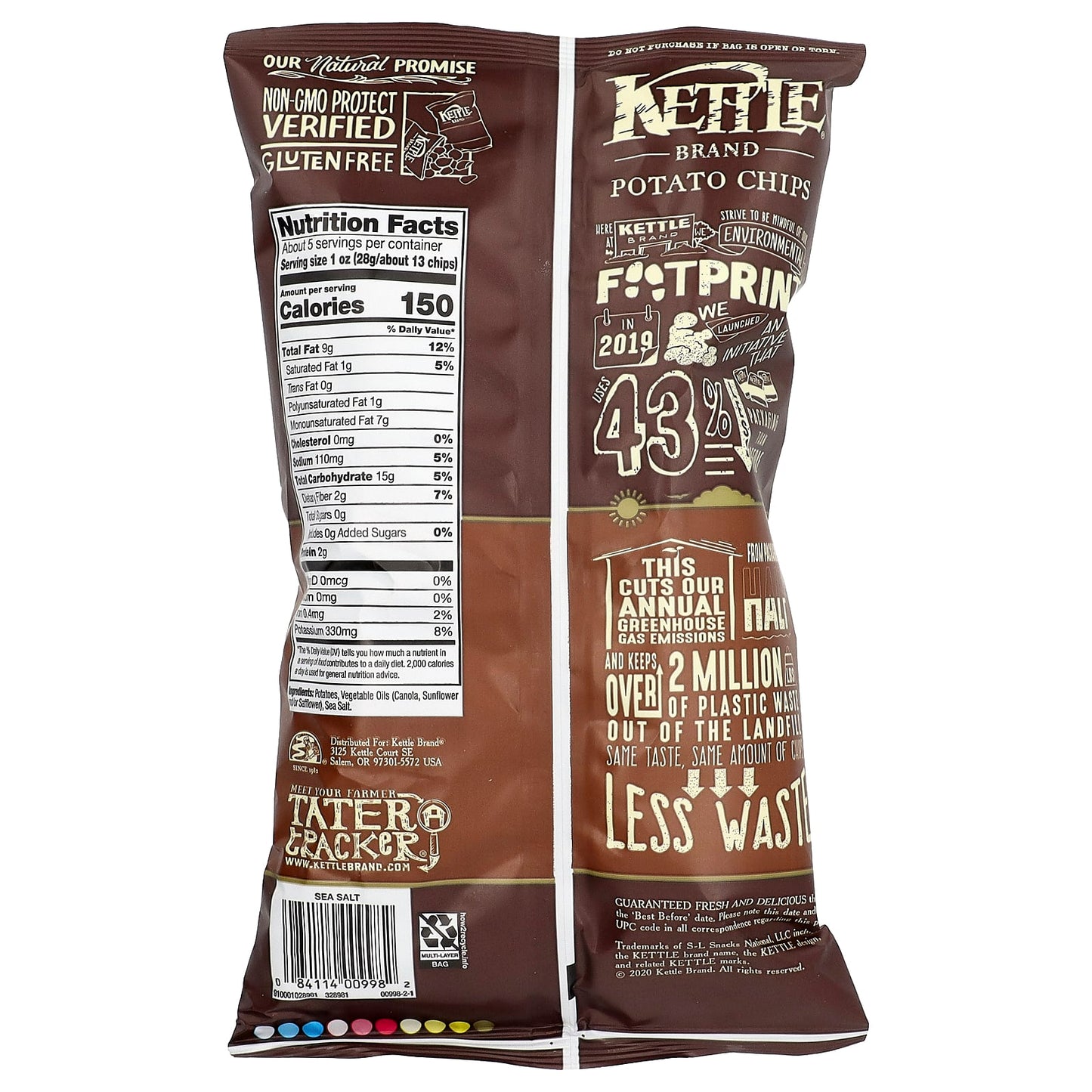 Kettle Foods, Potato Chips, Sea Salt, 5 oz (141 g)