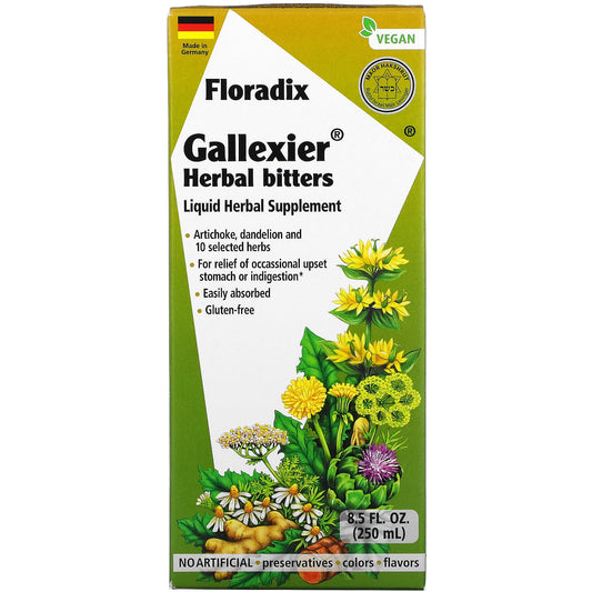 Gaia Herbs-Floradix-Gallexier Herbal Bitters-Liquid Herbal Supplement-8.5 fl oz (250 ml)