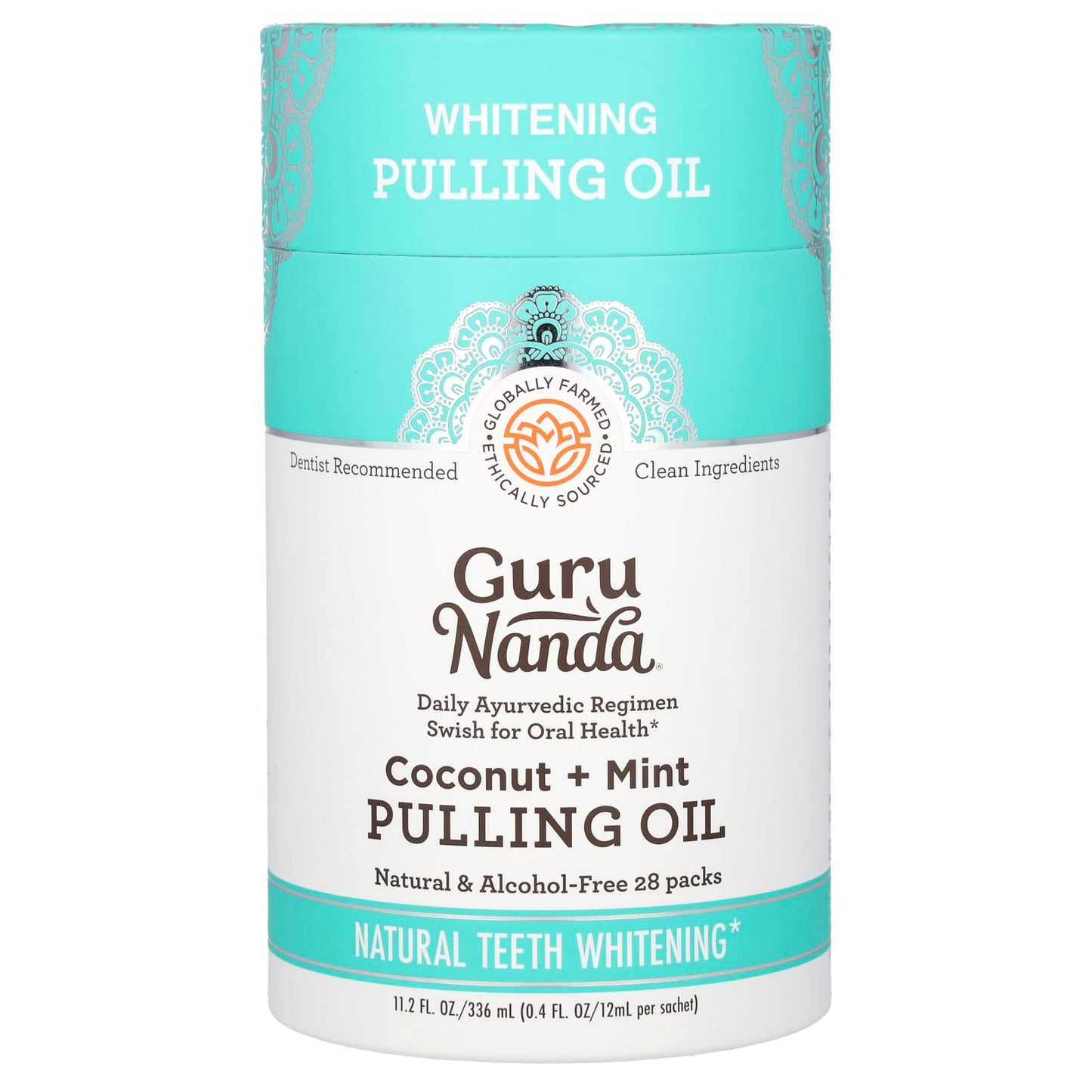 GuruNanda-Whitening Pulling Oil-Coconut + Mint-28 Pack-0.4 fl oz (12 ml) Each