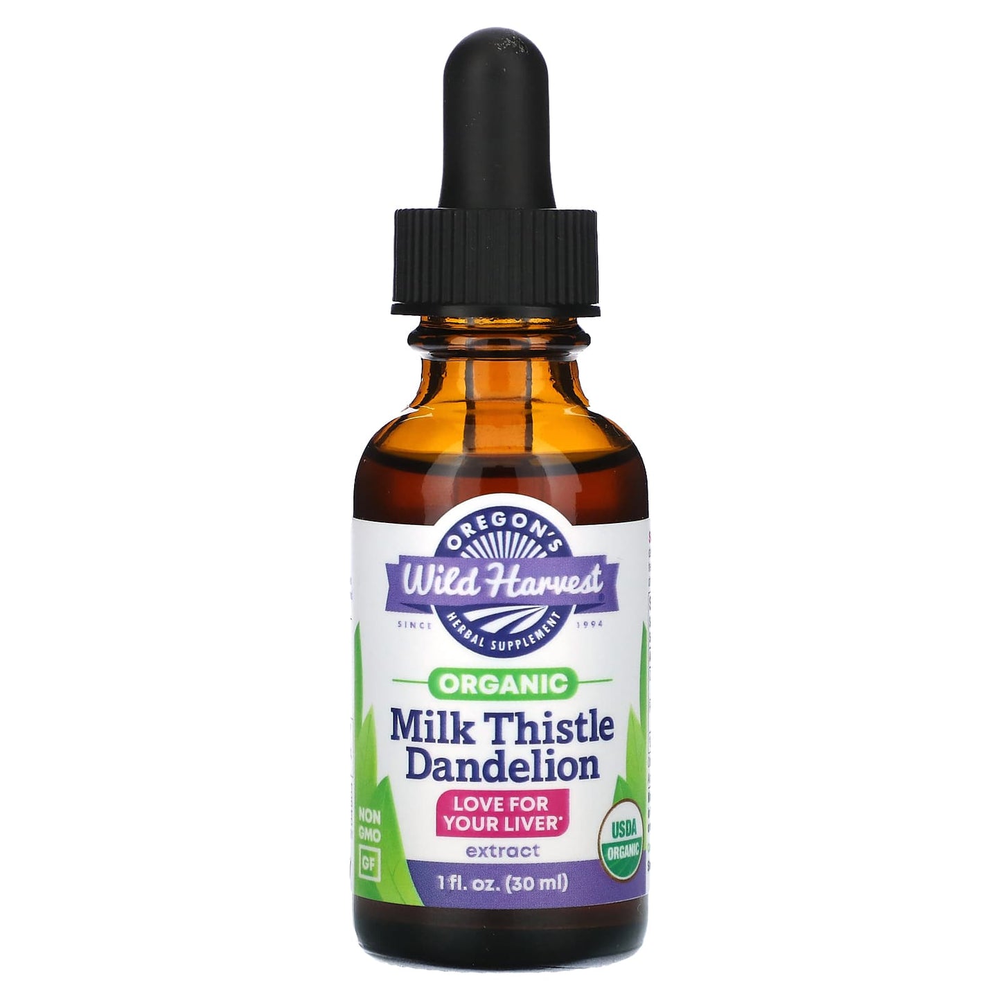 Oregon's Wild Harvest-Organic Milk Thistle Dandelion Extract-1 fl oz (30 ml)