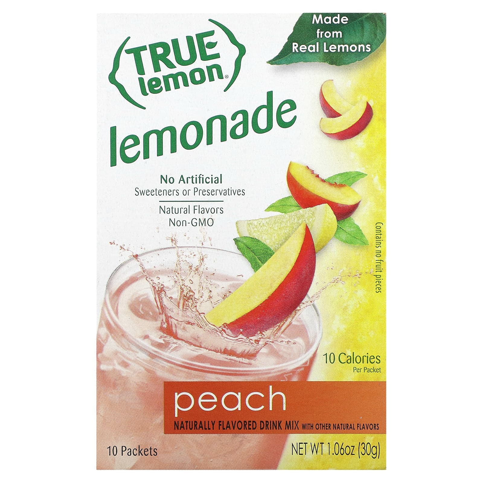 True Citrus-True Lemon-Lemonade-Peach-10 Packets-0.11 oz (3 g) Each