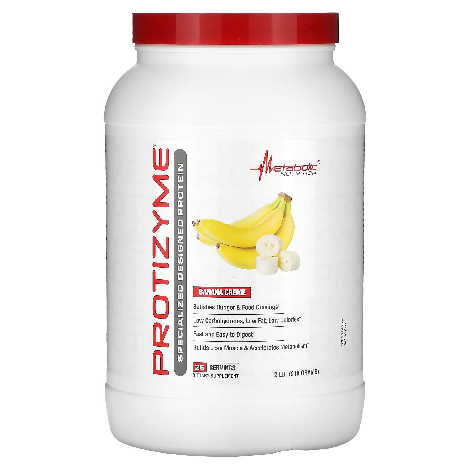 Metabolic Nutrition-Protizyme-Specialized Designed Protein-Banana Creme-2 lb (910 g)