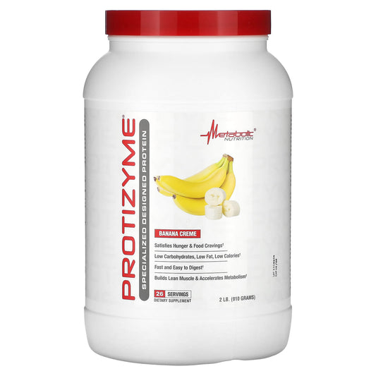 Metabolic Nutrition-Protizyme-Specialized Designed Protein-Banana Creme-2 lb (910 g)