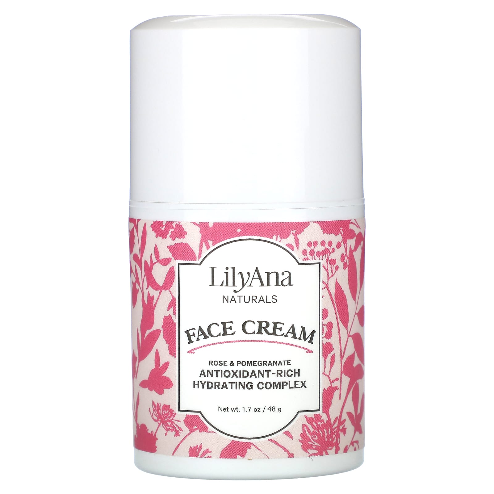 Lilyana Naturals-Face Cream-Rose & Pomegranate -1.7 oz (48 g)