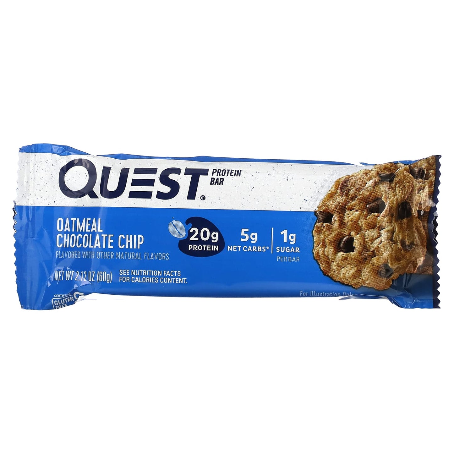 Quest Nutrition, Protein Bar, Oatmeal Chocolate Chip, 4 Bars, 2.12 oz (60 g) Each