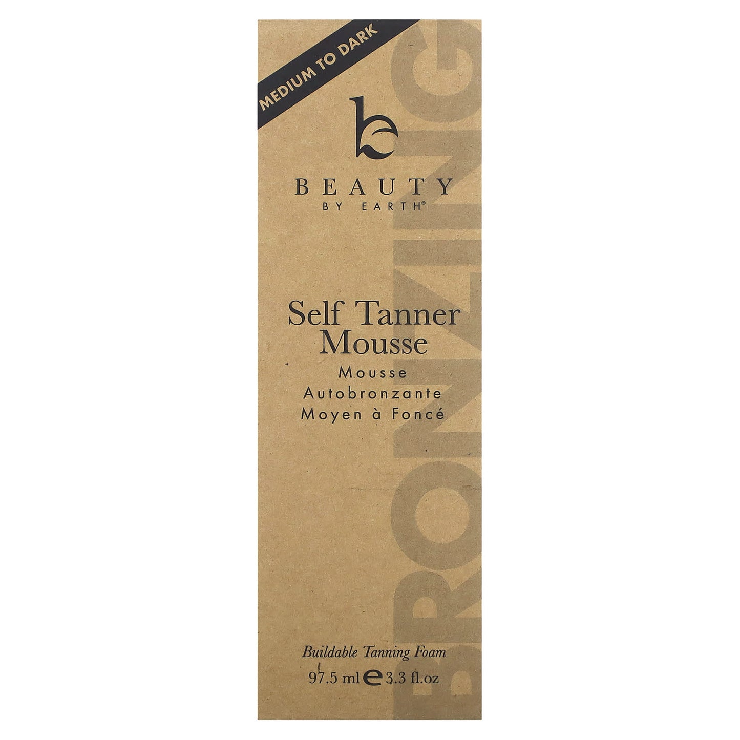 Beauty By Earth, Self Tanner Mousse, Medium to Dark, 3.3 fl oz (97.5 ml)