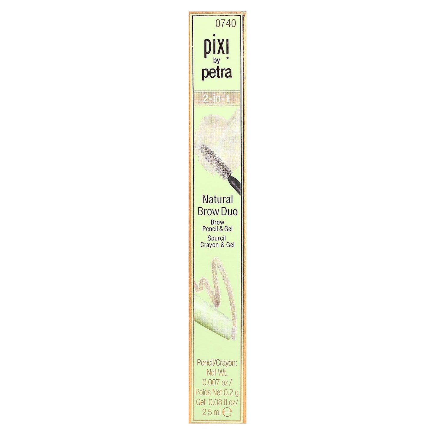 Pixi Beauty, 2-in-1 Natural Brow Duo, Brow Pencil & Gel, 0740 Natural Blonde, 1 Count