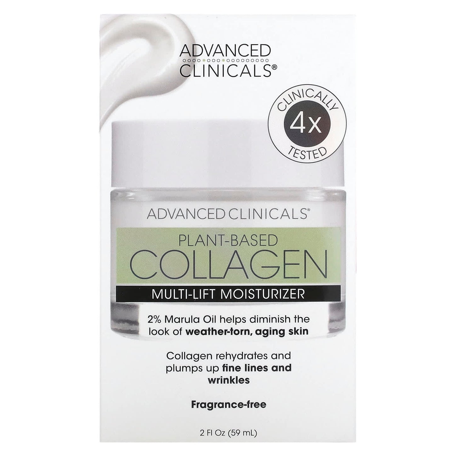 Advanced Clinicals, Plant Based Collagen, Multi-Lift Moisturizer, 2 fl oz (59 ml)