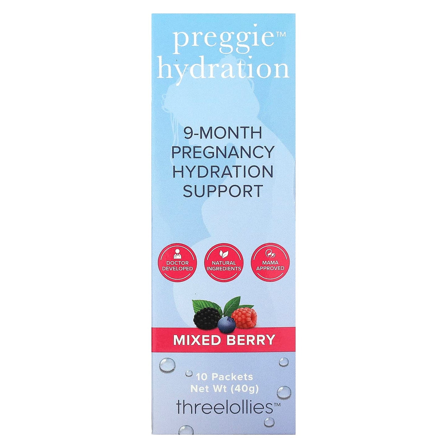 Preggie-Hydration-Mixed Berry -10 Packets-0.14 oz (4 g) Each