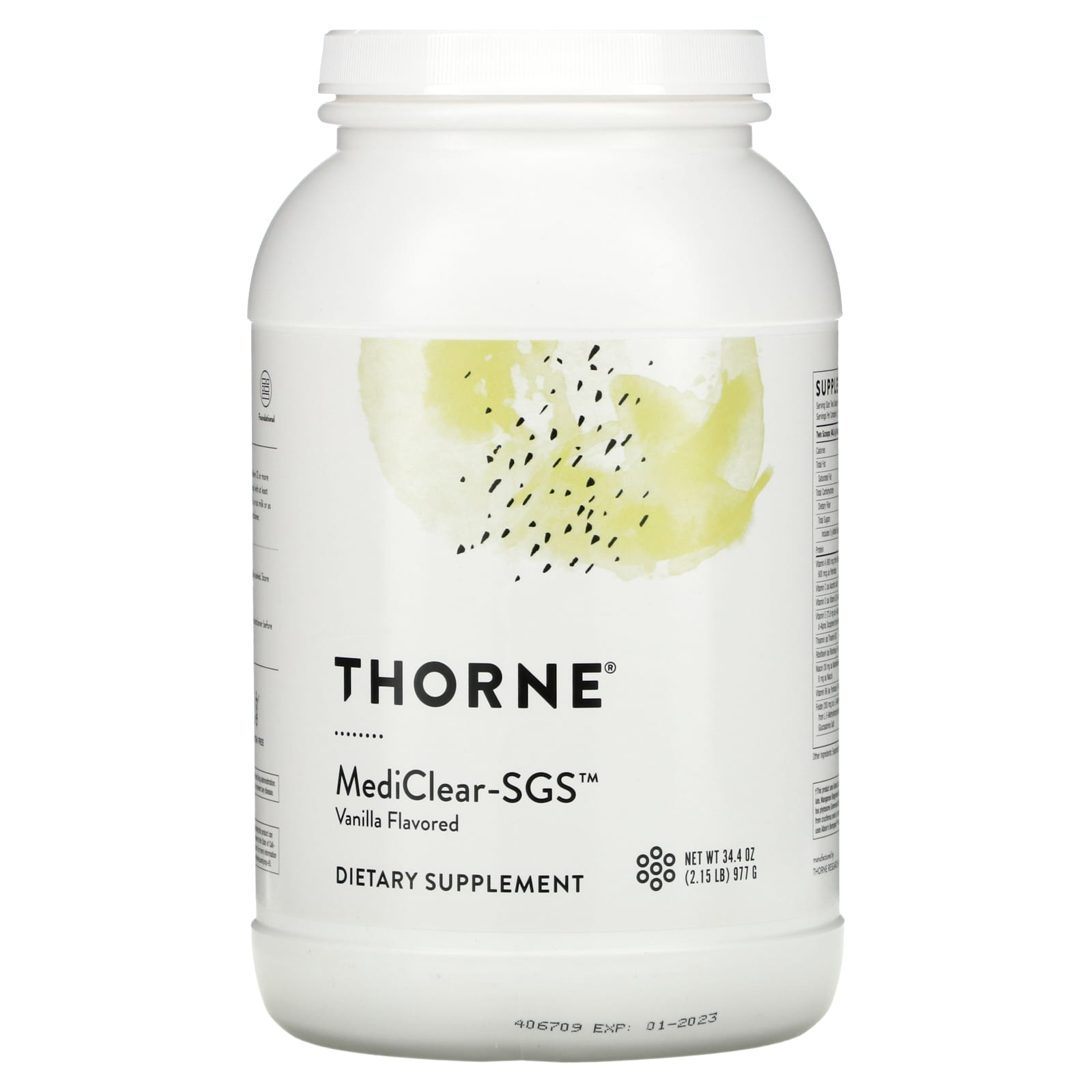 Thorne-MediClear-SGS-Vanilla-34.4 oz (977 g)