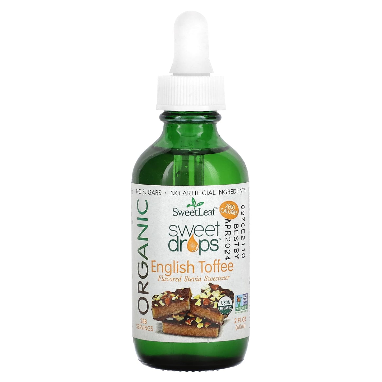 Wisdom Natural-SweetLeaf-Organic Sweet Drops-English Toffee-2 fl oz (60 ml)