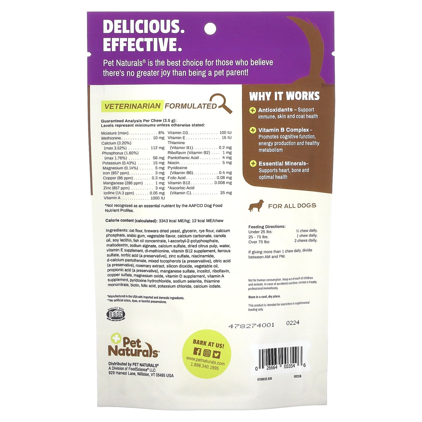 Pet Naturals, Daily Multi, For Dogs, All Sizes, 30 Chews, 3.7 oz (105 g)