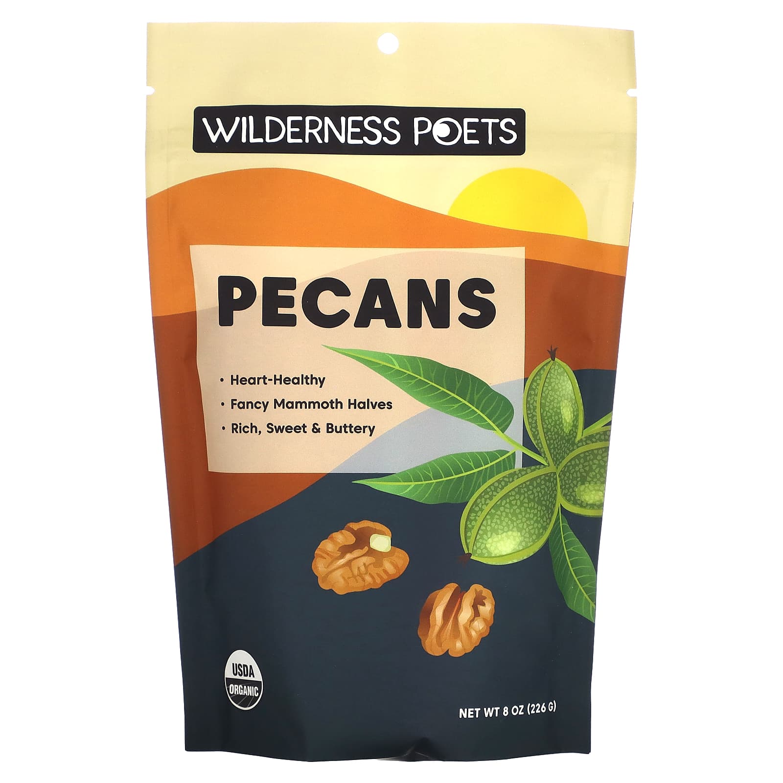 Wilderness Poets-Organic Pecans-8 oz (226 g)