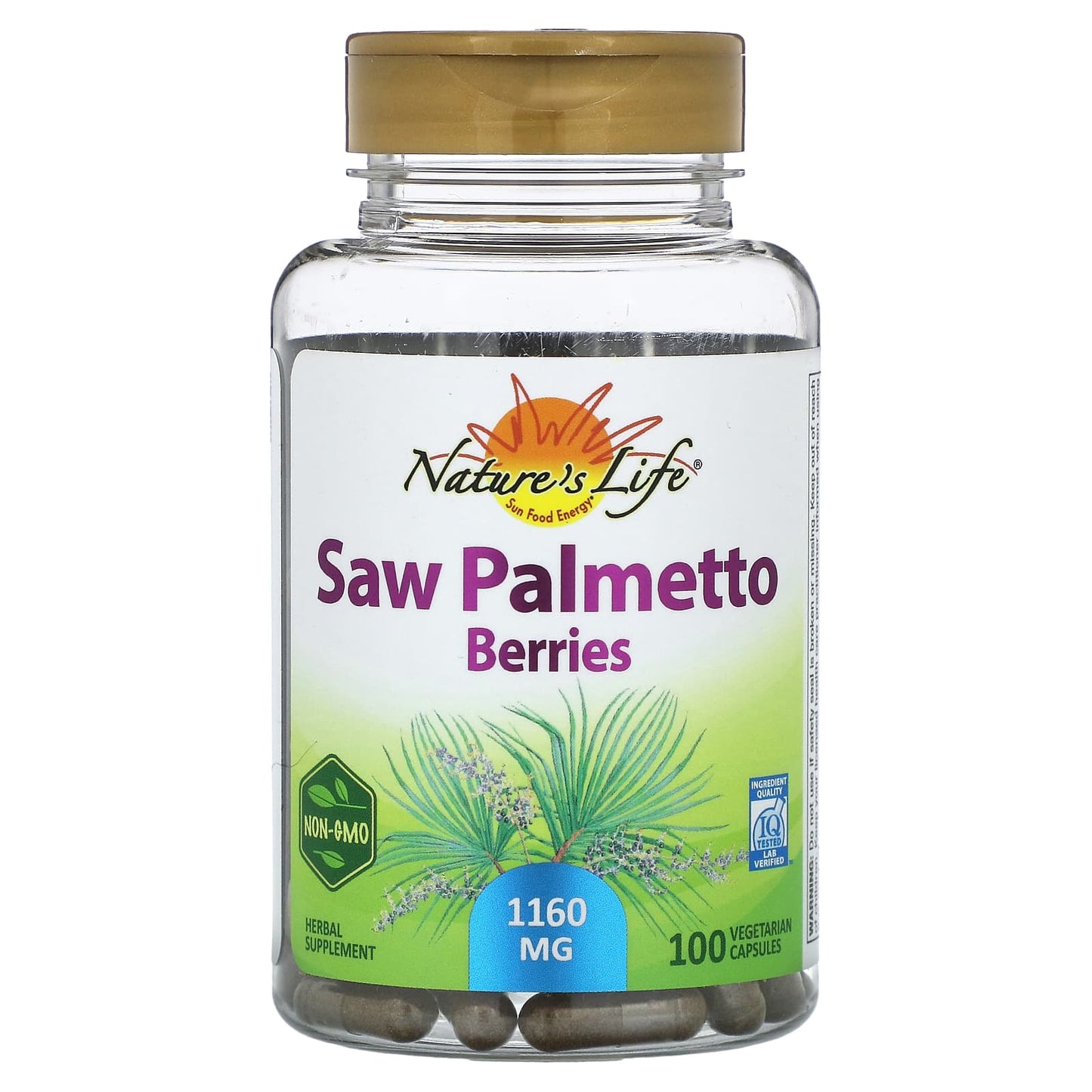 Nature's Life-Saw  Palmetto Berries-580 mg-100 Vegetarian Capsules